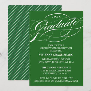 STYLISH ELEGANT SCRIPT GRADUATE PARTY EINLADUNG
