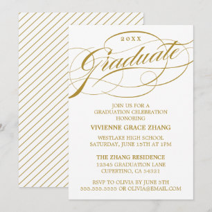 STYLISH ELEGANT SCRIPT GRADUATE PARTY EINLADUNG