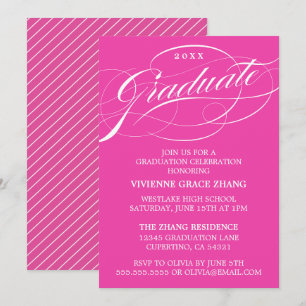 STYLISH ELEGANT SCRIPT GRADUATE PARTY EINLADUNG