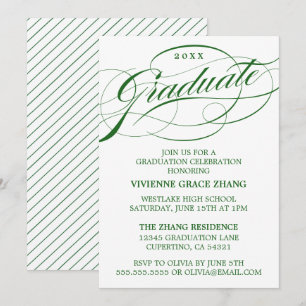 STYLISH ELEGANT SCRIPT GRADUATE PARTY EINLADUNG