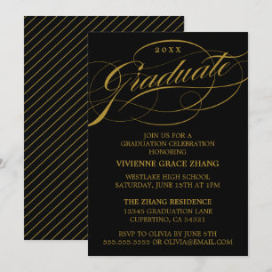 STYLISH ELEGANT SCRIPT GRADUATE PARTY EINLADUNG