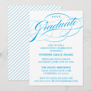 STYLISH ELEGANT SCRIPT GRADUATE PARTY EINLADUNG