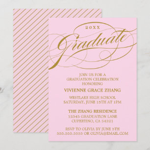STYLISH ELEGANT SCRIPT GRADUATE PARTY EINLADUNG