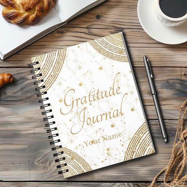  Stylish Elegant White Gold Personalized Gratitude Notizbuch (Stylish Elegant White Gold Personalized Gratitude Notebook)