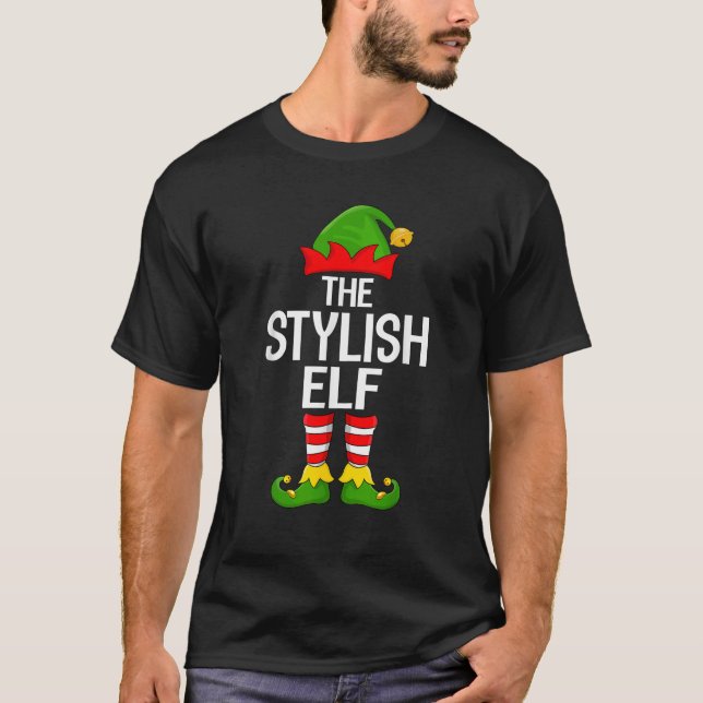 Stylish Elf Xmas Matching Family Elf Squad Christm T-Shirt (Vorderseite)