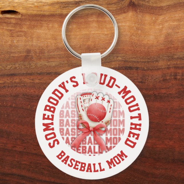 Stylish Fun LOUD-MOUTHED BASEBALL MOM Schlüsselanhänger (Vorderseite)