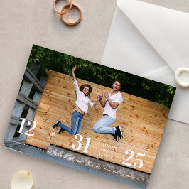 Stylish & Fun Unmatched Wedding Photo Card Save The Date