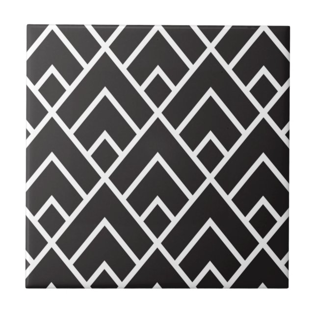 Stylish Geometric Diamond Grid Pattern Fliese (Vorderseite)