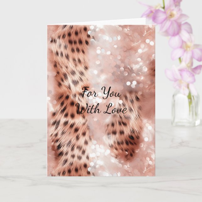 Stylish Girly Pink Rose Gold Glitzer Glitz Karte (Orchidee)