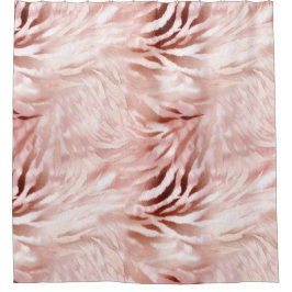 Stylish Girly Pink Rose Gold Zebra Glam Glitz Duschvorhang
