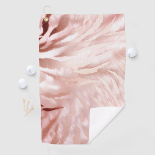 Stylish Girly Pink Rose Gold Zebra Glam Glitz Golfhandtuch