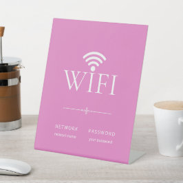 Stylish Girly Pink Wifi Network Password Sign Sockelschild