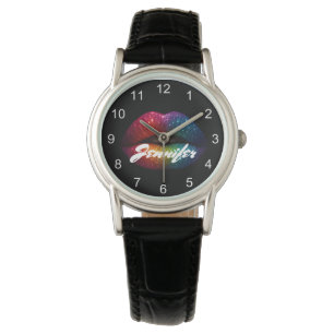 stylish glänzende Lippen personalisiert stilvoll s Armbanduhr