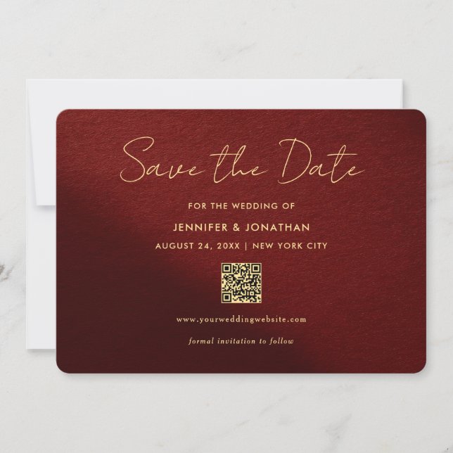 Stylish Gold Calligraphy Script Save The Dates Save The Date (Vorderseite)