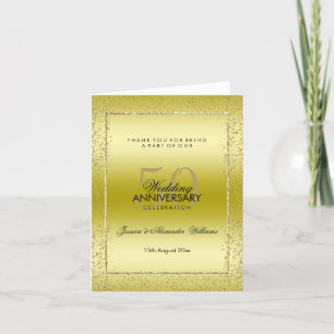 Stylish Gold Confetti 50. Hochzeit Vielen Dank Dankeskarte