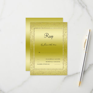 Stylish Gold Confetti 50. Wedding RSVP