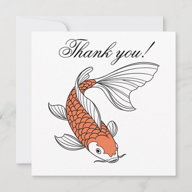 Stylish Gold Fish Motif Personalized Dankeskarte (Vorderseite)