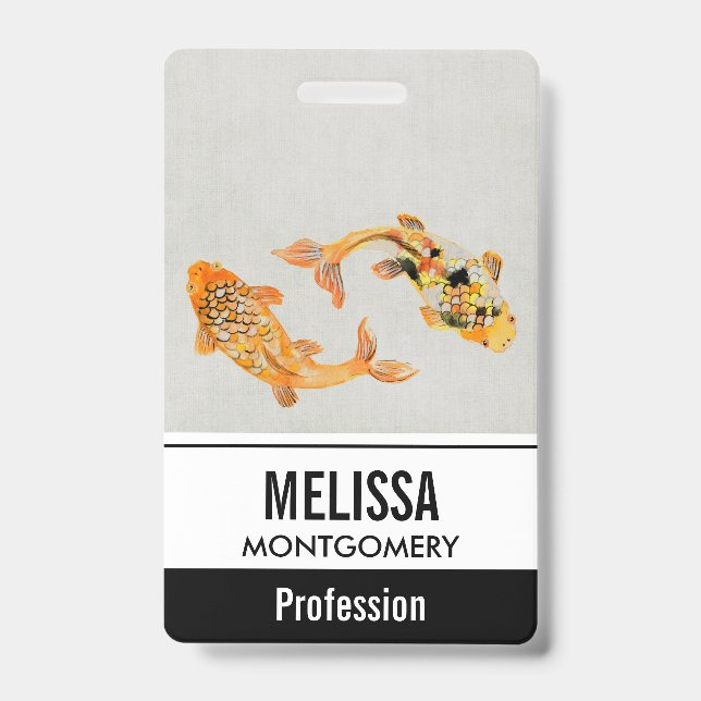 Stylish Gold Koi Fish Ausweis (Vorderseite)