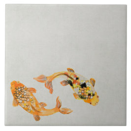 Stylish Gold Koi Fish Fliese
