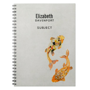 Stylish Gold Koi Fish Notizblock