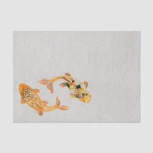 Stylish Gold Koi Fish Seidenpapier