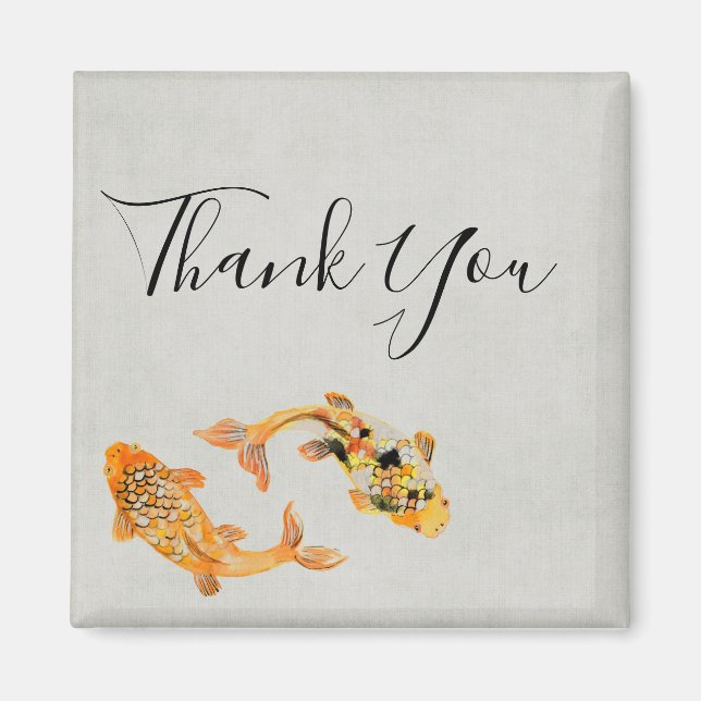 Stylish Gold Koi Fish Vielen Dank Magnet (Vorne)