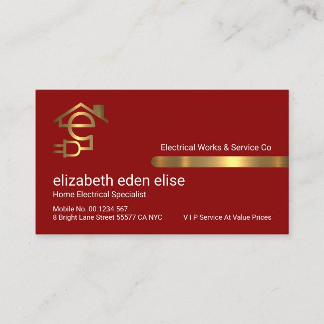 Stylish Gold Tab On Stunning Red Layer Visitenkarte (Vorderseite)