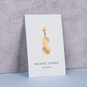 Stylish Gold Violin Musiker Minimal  Visitenkarte