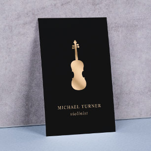 Stylish Gold Violin Musiker Minimal Visitenkarte