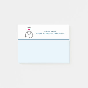 Stylish Gray Nursing Stethoscope Illustration Post-it Klebezettel