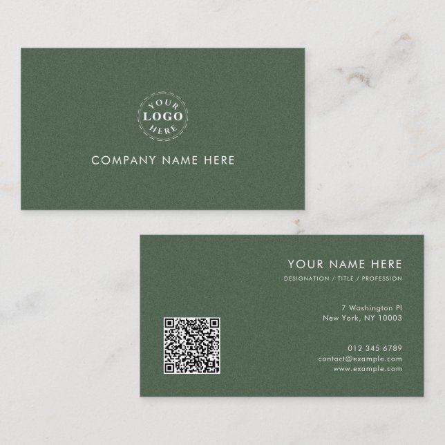 Stylish Green Texture Professional Identity Visitenkarte (Vorne/Hinten)