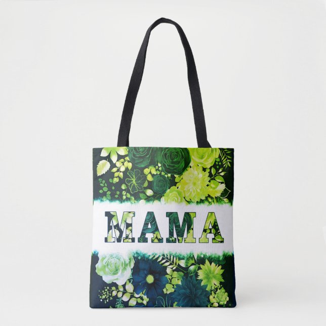 Stylish Greenery Floral MAMA Tasche (Vorderseite)