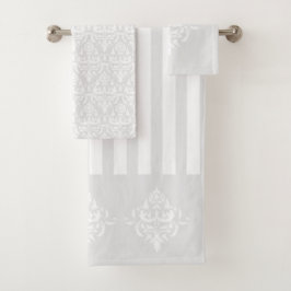 Stylish gris clair Elegant Damask Pattern strié
