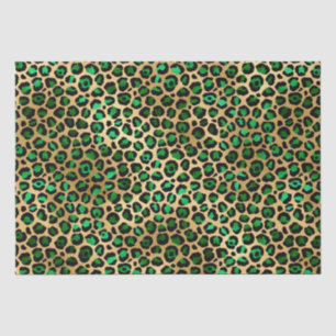 Stylish Grüne und Goldfolie Leopard Flecken Safari Seidenpapier