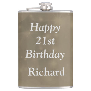 Stylish Happy 21. Geburtstag Flachmann