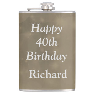 Stylish Happy 40. Geburtstag Flachmann