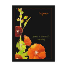 Stylish Hollyhock Floral Wedding RSVP