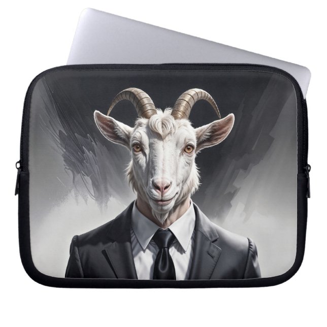 Stylish horned figure in sharp formal attire art laptopschutzhülle (Vorderseite)
