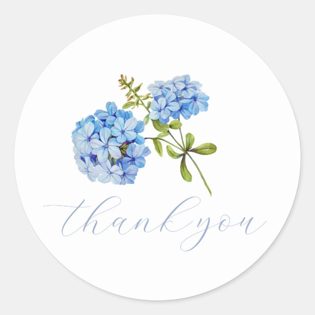 Stylish Hydrangea Vielen Dank für Ihr Hochzeitstic Runder Aufkleber (Vorderseite)