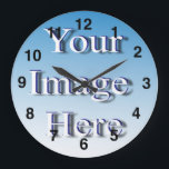 Stylish Image Template Create Your Own Große Wanduhr<br><div class="desc">It’s a snap to create your own. You can use a chat meme or any image you like. 
These best sellers are trending now and are part of our top 10 requested products. Our customer base appreciates Top sellers which follow the current trends and upscale fashions.</div>