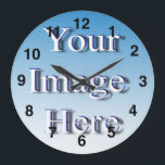 Stylish Image Template Create Your Own Große Wanduhr<br><div class="desc">It’s a snap to create your own. You can use a chat meme or any image you like. 
These best sellers are trending now and are part of our top 10 requested products. Our customer base appreciates Top sellers which follow the current trends and upscale fashions.</div>