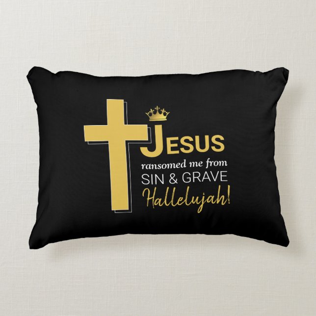 Stylish JESUS RANSOMED ME Christlich Dekokissen (Vorderseite)