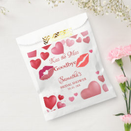 Stylish  Kiss Miss Goodbye Red Lips Bridal Shower Geschenktütchen