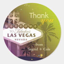 Stylish Las Vegas Wedding Vielen Dank Runder Aufkleber