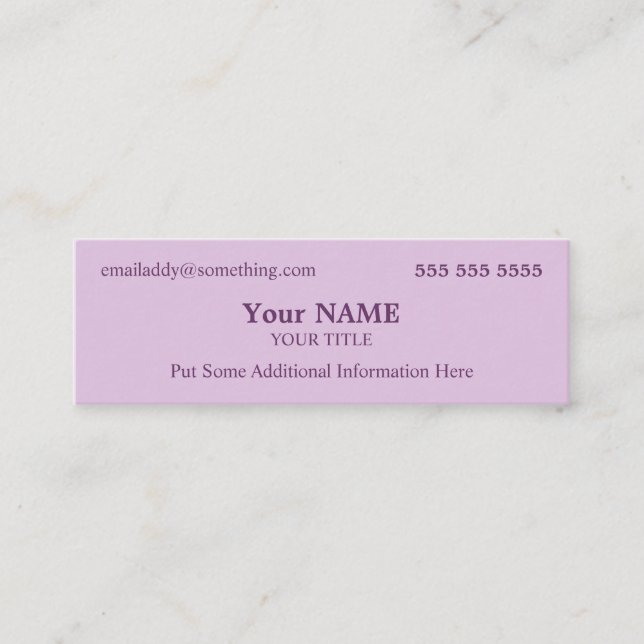 Stylish Lavender Mini Visitenkarte (Vorderseite)