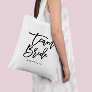Stylish Lettering Brush Typografy "Team Bride" Tragetasche