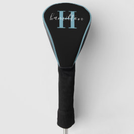 Stylish Light Blue Custom Monogram Name Initial Golf Headcover
