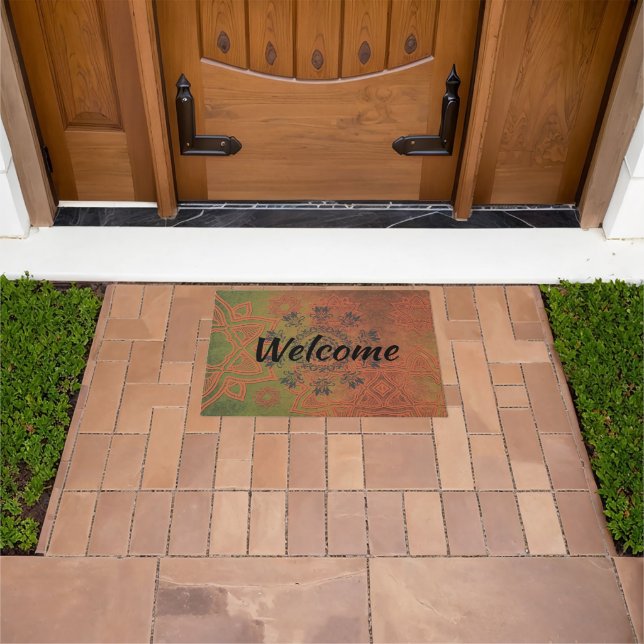 Stylish lotus mandala door mat fußmatte (Außenbereich)