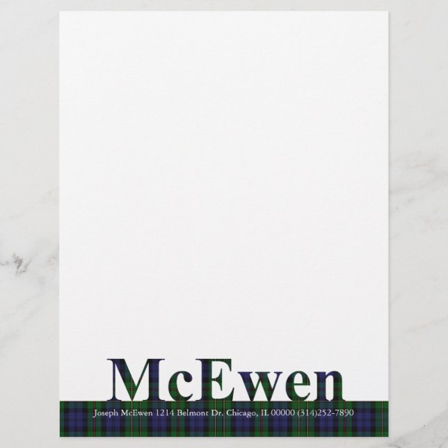 Stylish MacEwen Kariert Letterhead Stationery (Vorderseite)