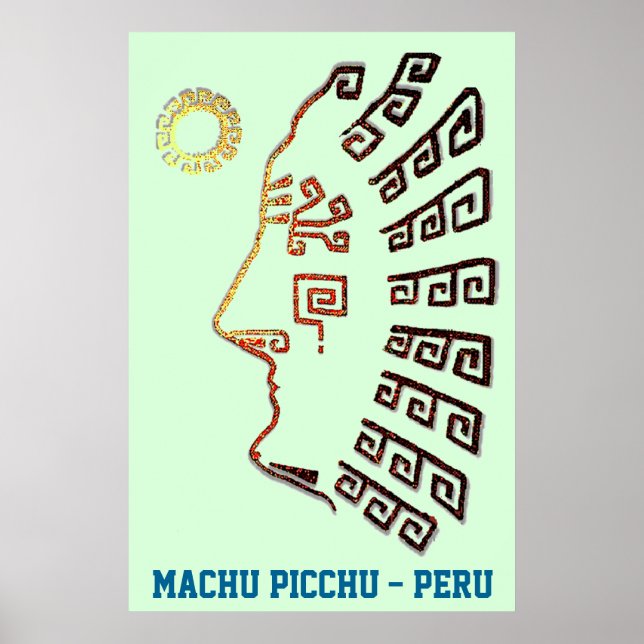 Stylish Machu_Picchu Silhouette Poster (Vorne)